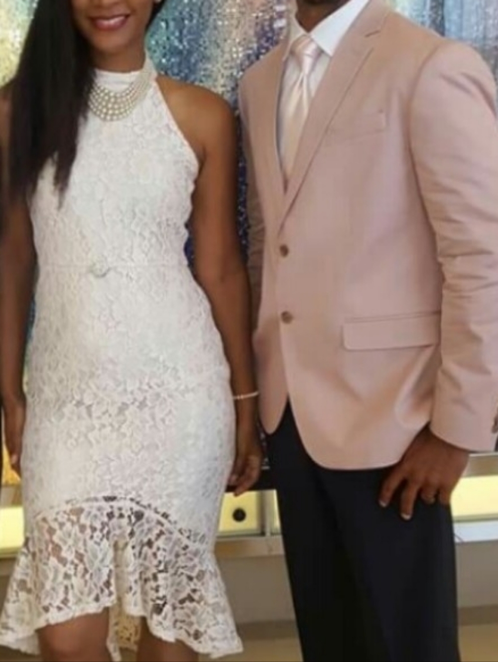 Cream Lace Halter Midi Dress